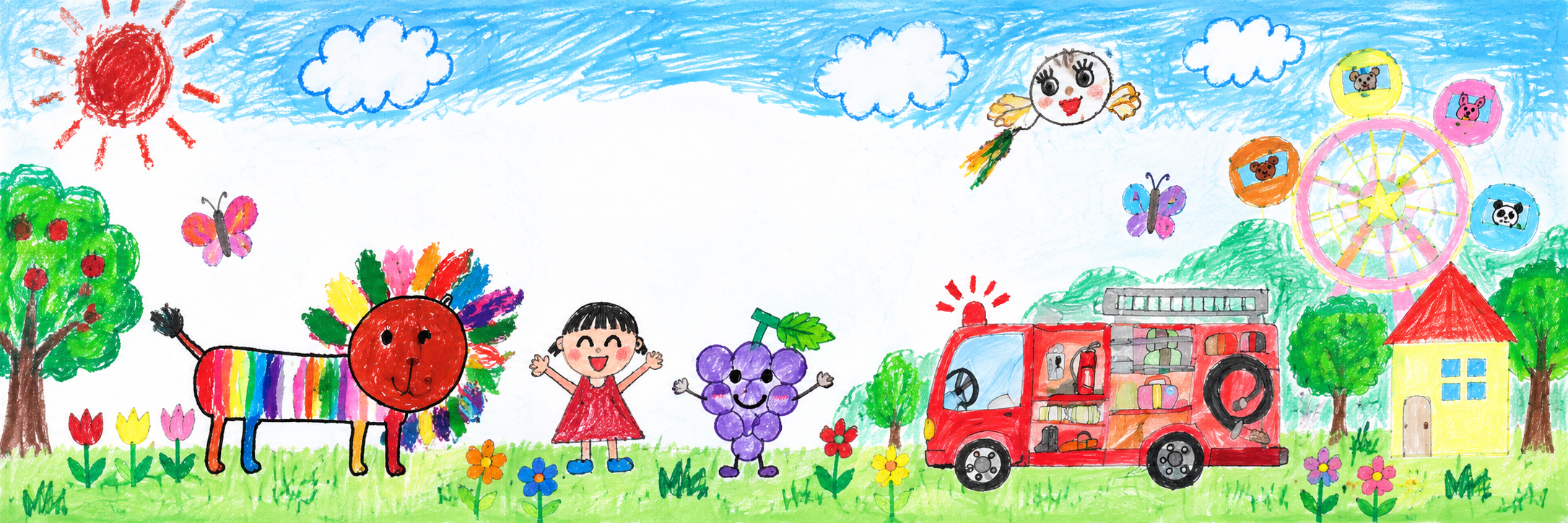 Colorful artwork created by children