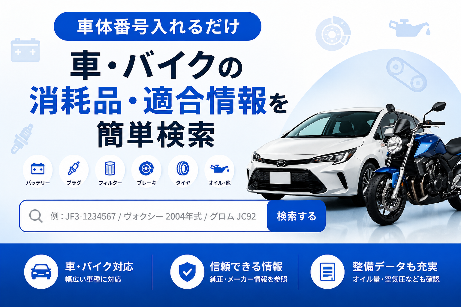 車体番号入れるだけ