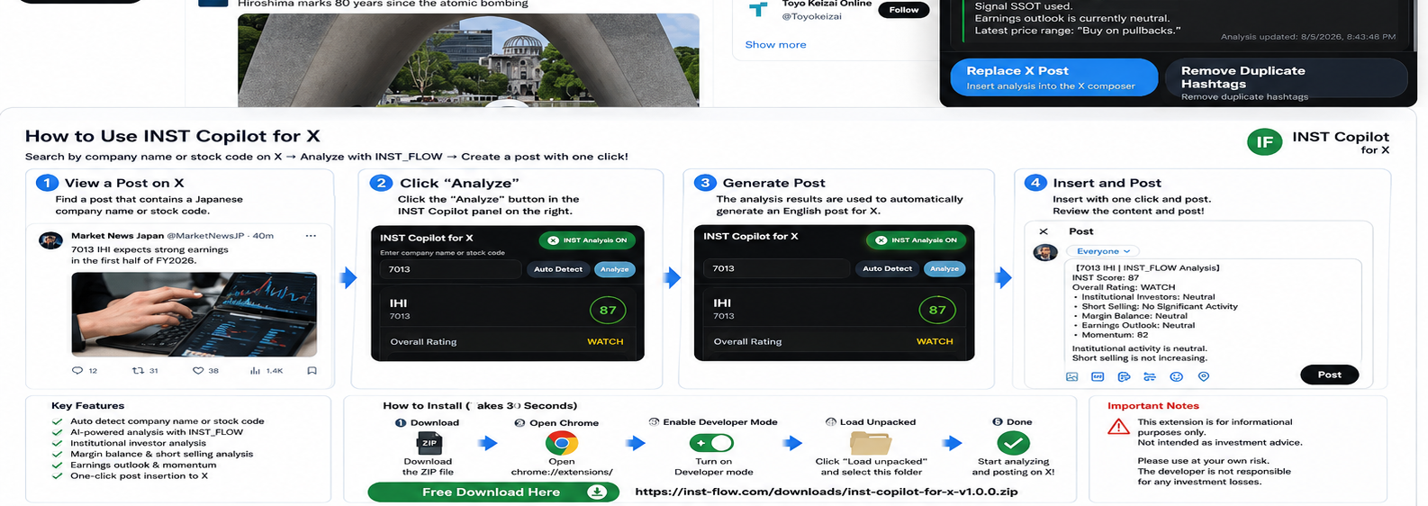 How to use INST Copilot for X in four steps